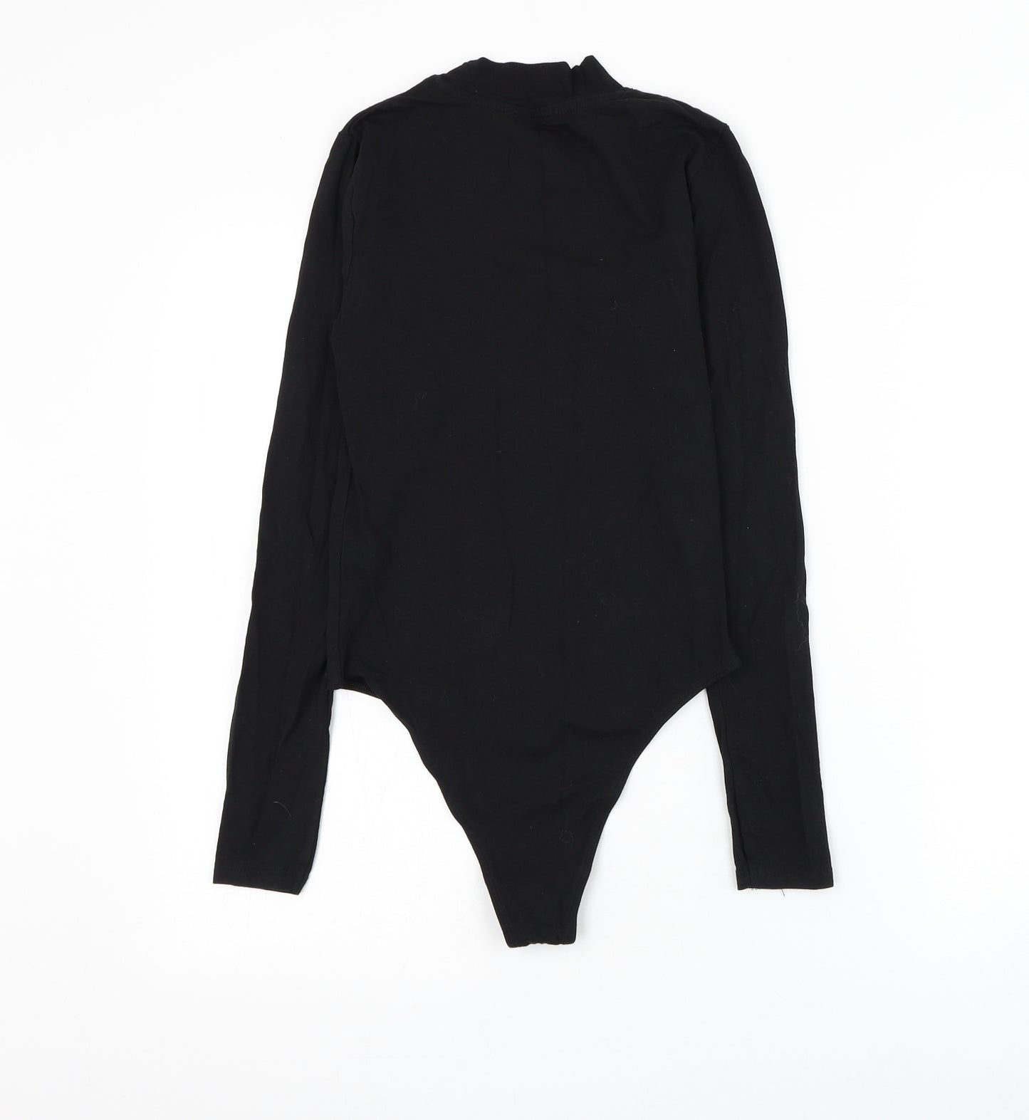 Primark Womens Black Cotton Bodysuit One-Piece Size 6 Snap