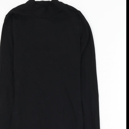 Primark Womens Black Cotton Bodysuit One-Piece Size 6 Snap