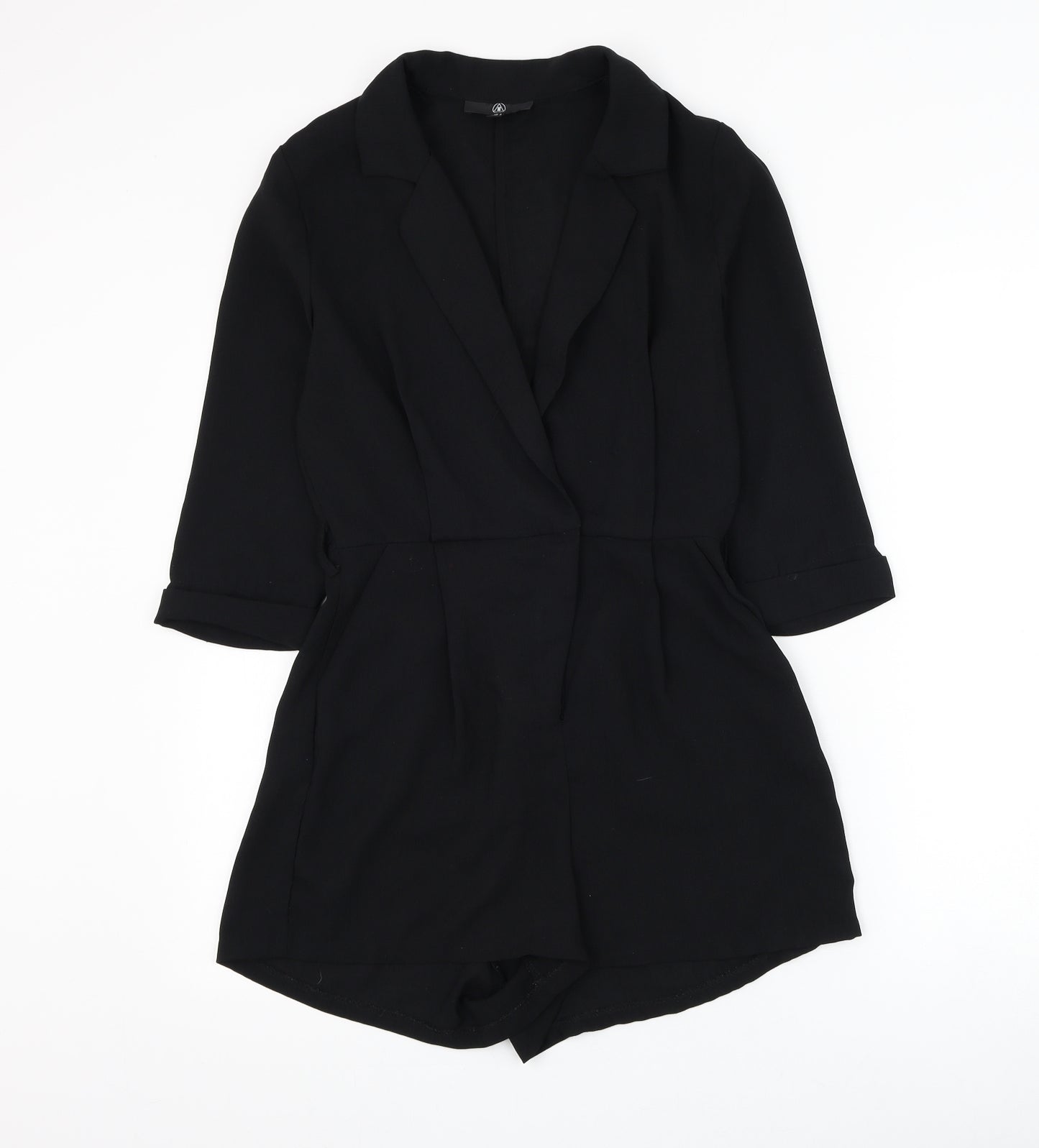 Missguided Womens Black Polyester Playsuit One-Piece Size 8 Pullover