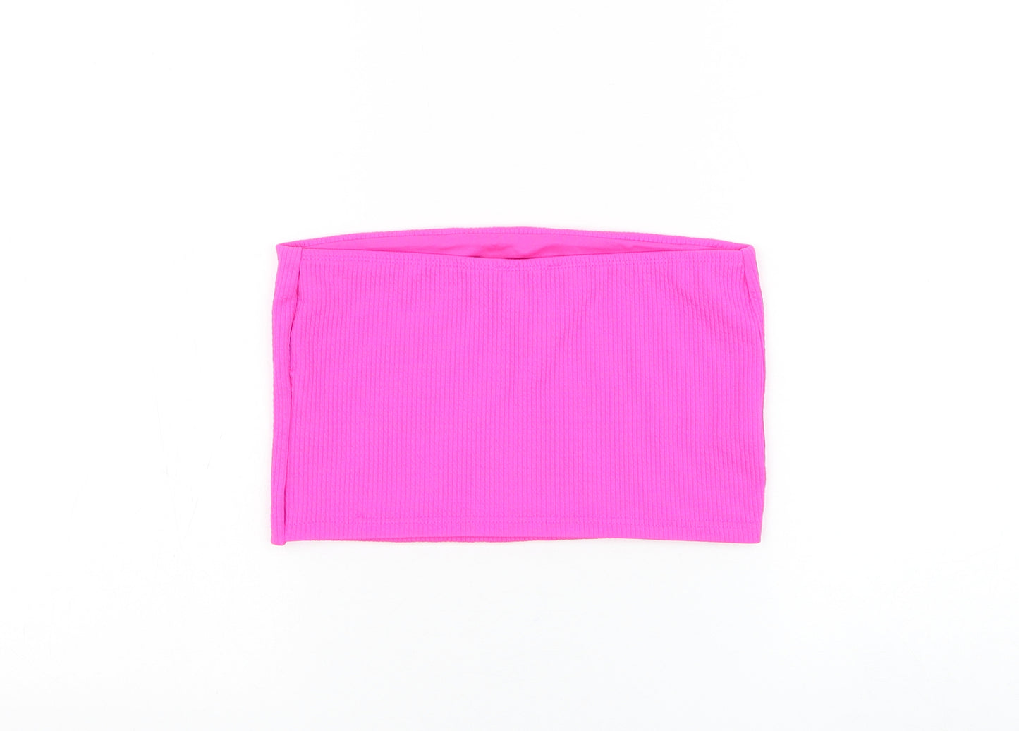 Miss Selfridge Womens Pink Polyester Cropped Tank Size M Off the Shoulder