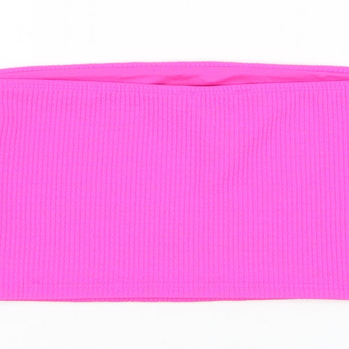 Miss Selfridge Womens Pink Polyester Cropped Tank Size M Off the Shoulder