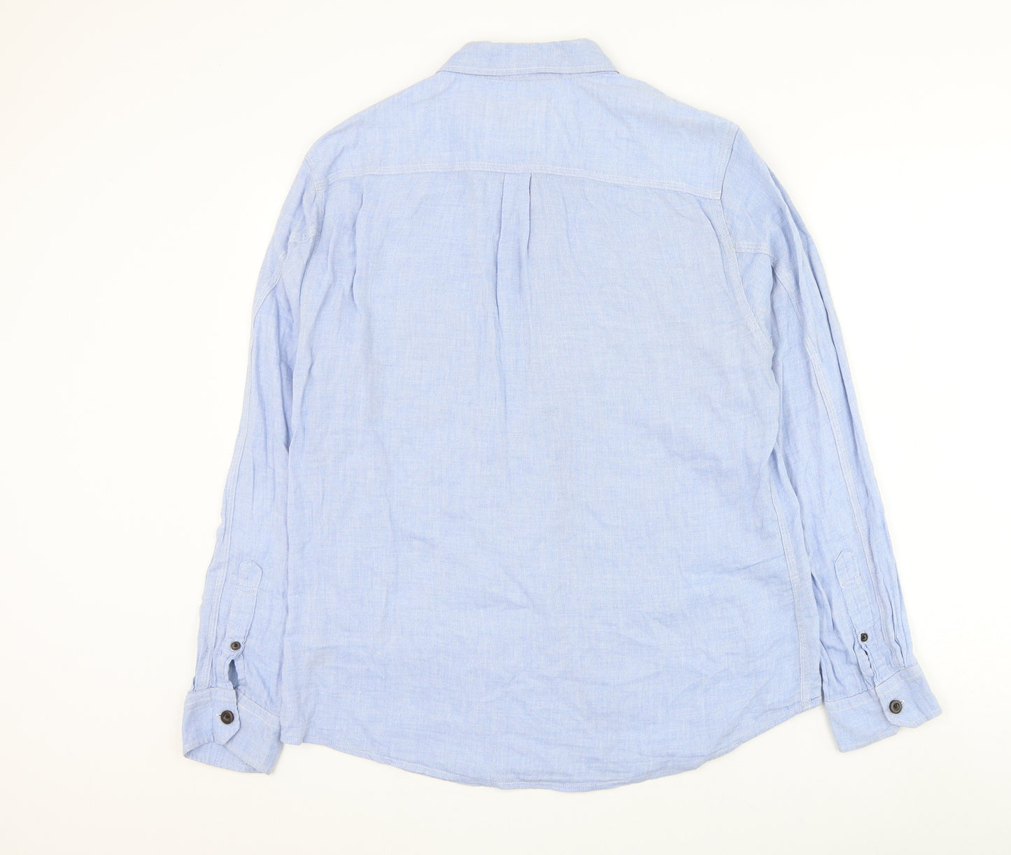 Red Herring Mens Blue Cotton Button-Up Size L Collared Button