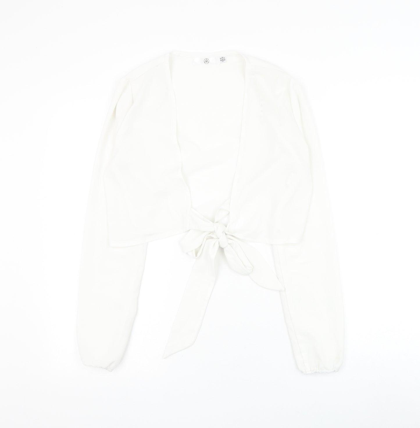 Missguided Womens White Polyester Basic Blouse Size 8 V-Neck
