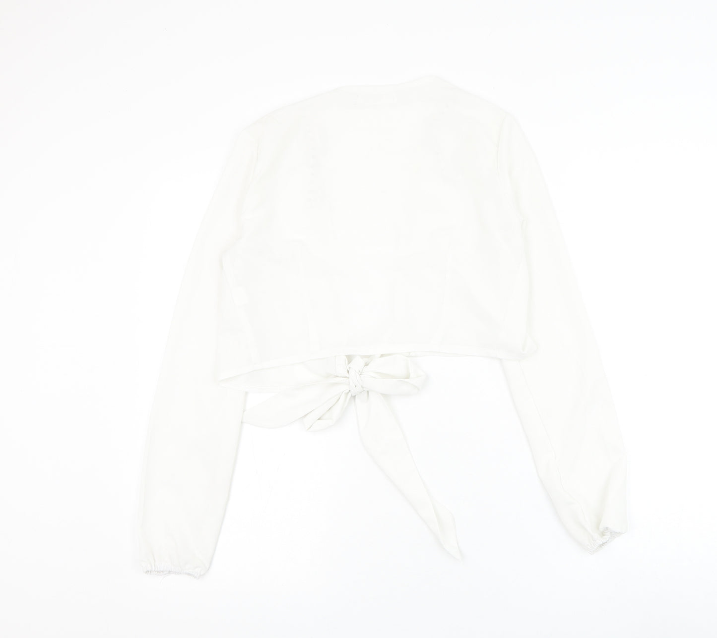 Missguided Womens White Polyester Basic Blouse Size 8 V-Neck