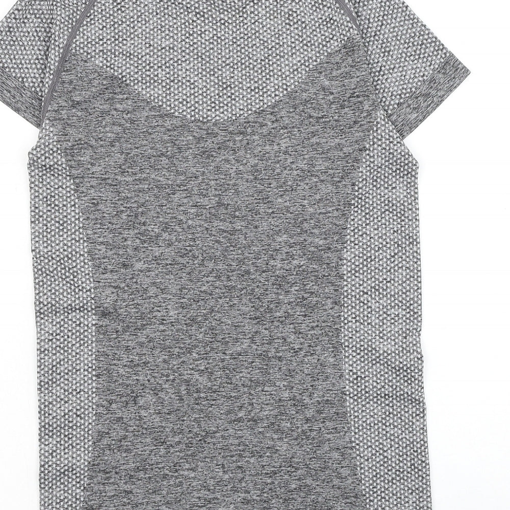 Primark Womens Grey Polyester Basic T-Shirt Size 10 Round Neck Pullover