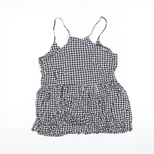 Atmosphere Womens Black Check Viscose Basic Blouse Size 8 Round Neck - Flower