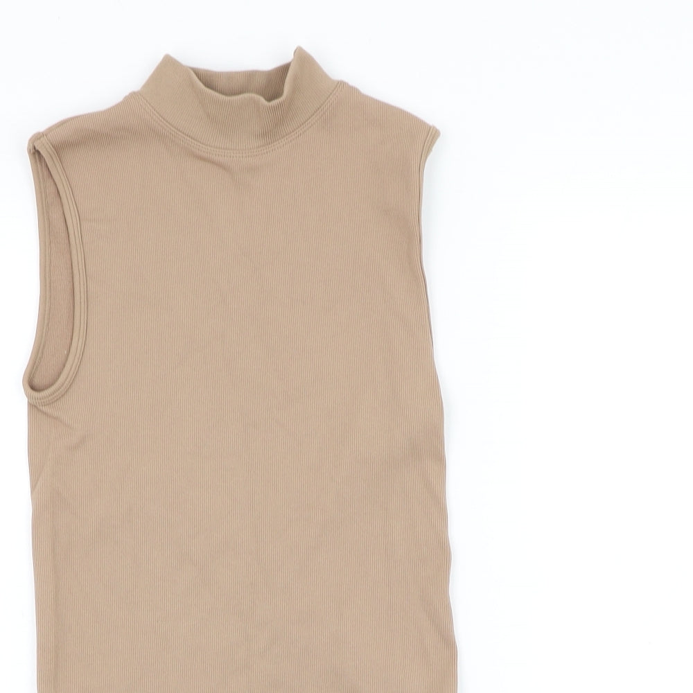 Primark Womens Brown Nylon Bodysuit One-Piece Size 10 Snap