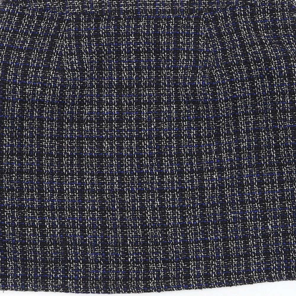 Papaya Womens Black Check Polyester A-Line Skirt Size 8 Zip