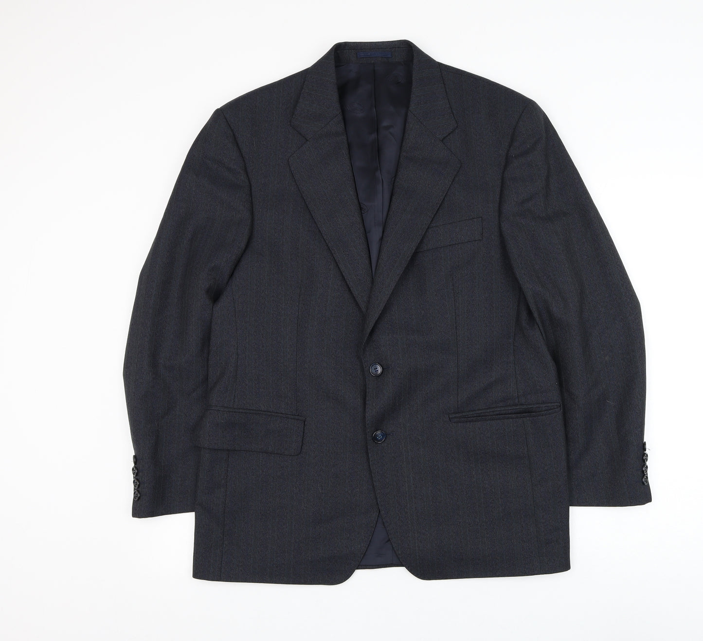Cain Mens Blue Wool Jacket Suit Jacket Size 40