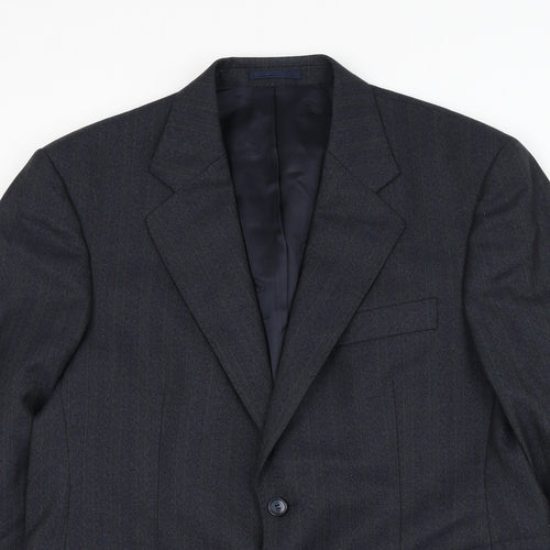 Cain Mens Blue Wool Jacket Suit Jacket Size 40