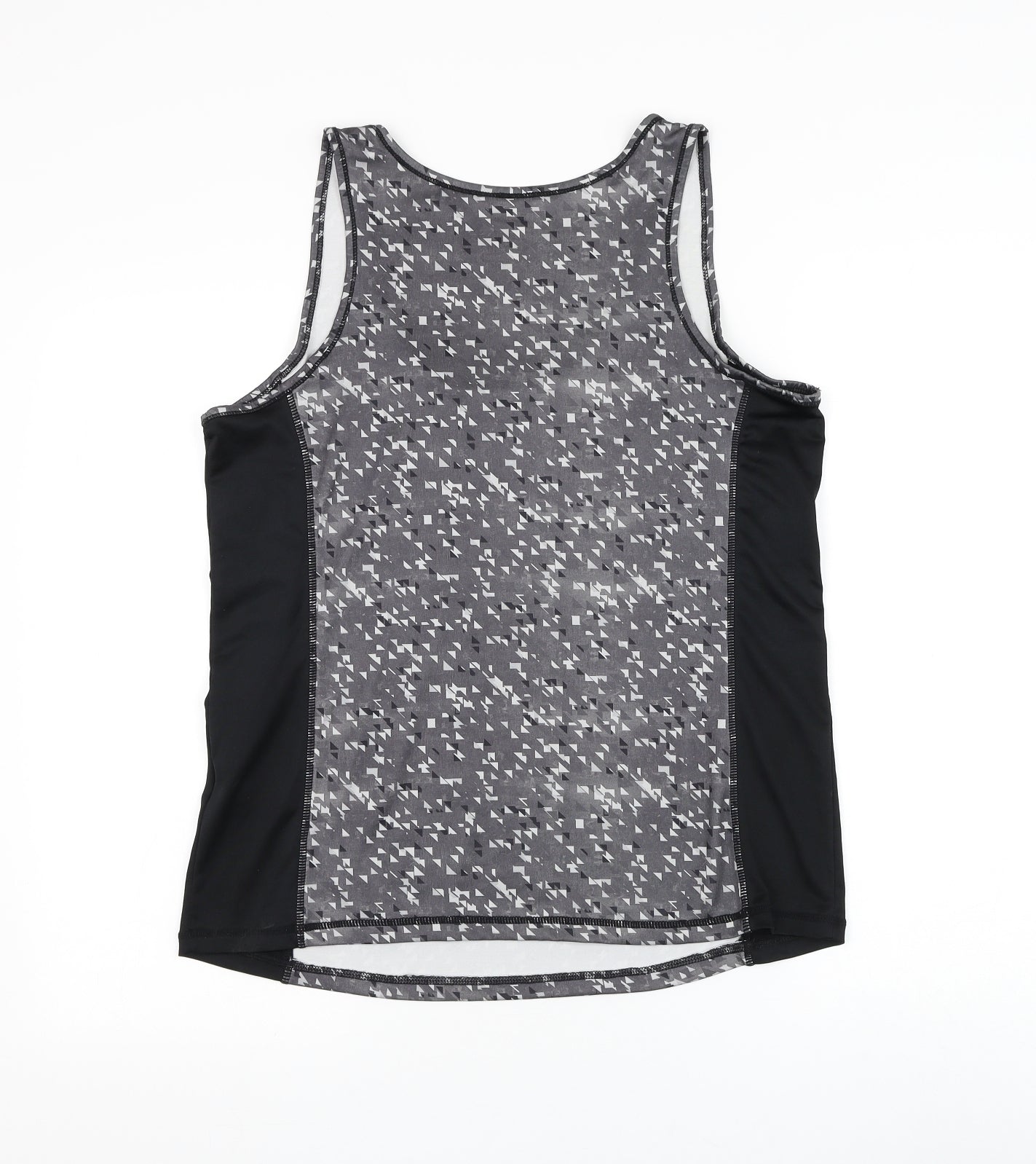 Crivit Womens Grey Geometric Polyester Basic Tank Size 18 Scoop Neck Pullover