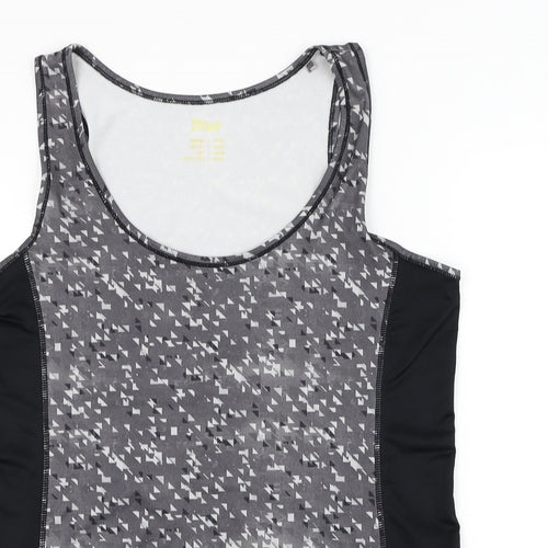 Crivit Womens Grey Geometric Polyester Basic Tank Size 18 Scoop Neck Pullover