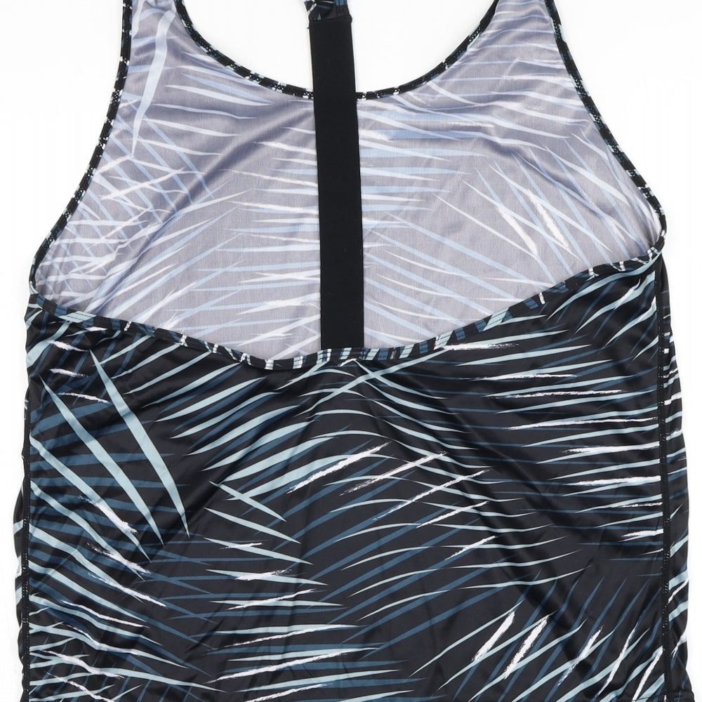 Primark Womens Black Geometric Polyester Basic Tank Size 14 Round Neck Pullover