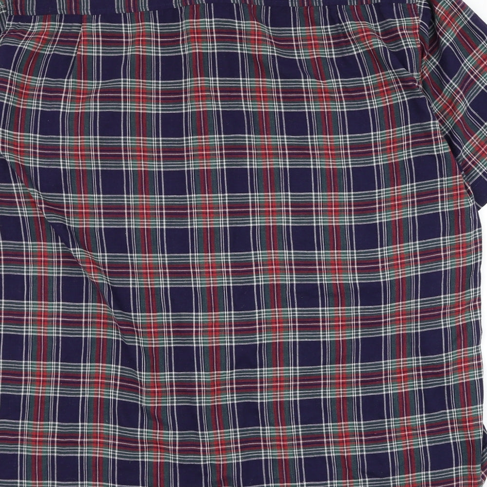 Kickers Mens Blue Plaid Polyester Button-Up Size XL Collared Button