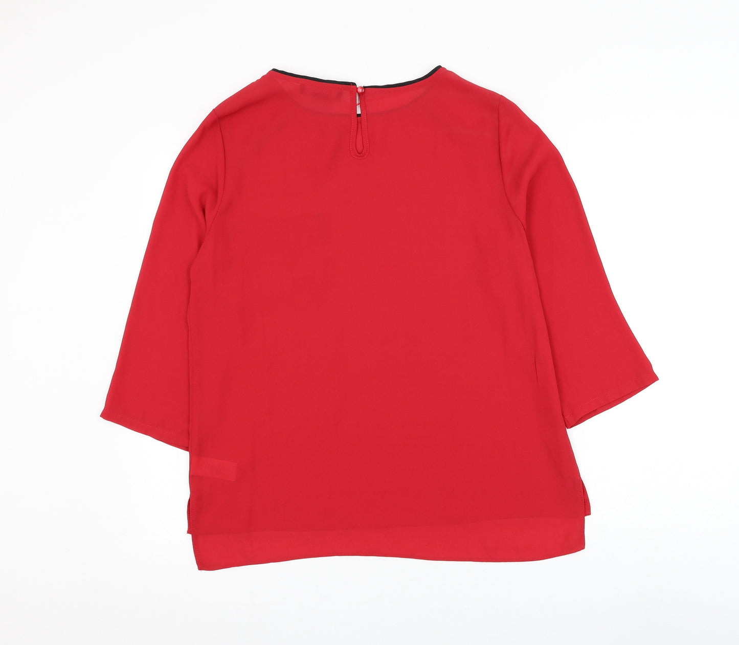Primark Womens Red Polyester Basic Blouse Size 12 Round Neck