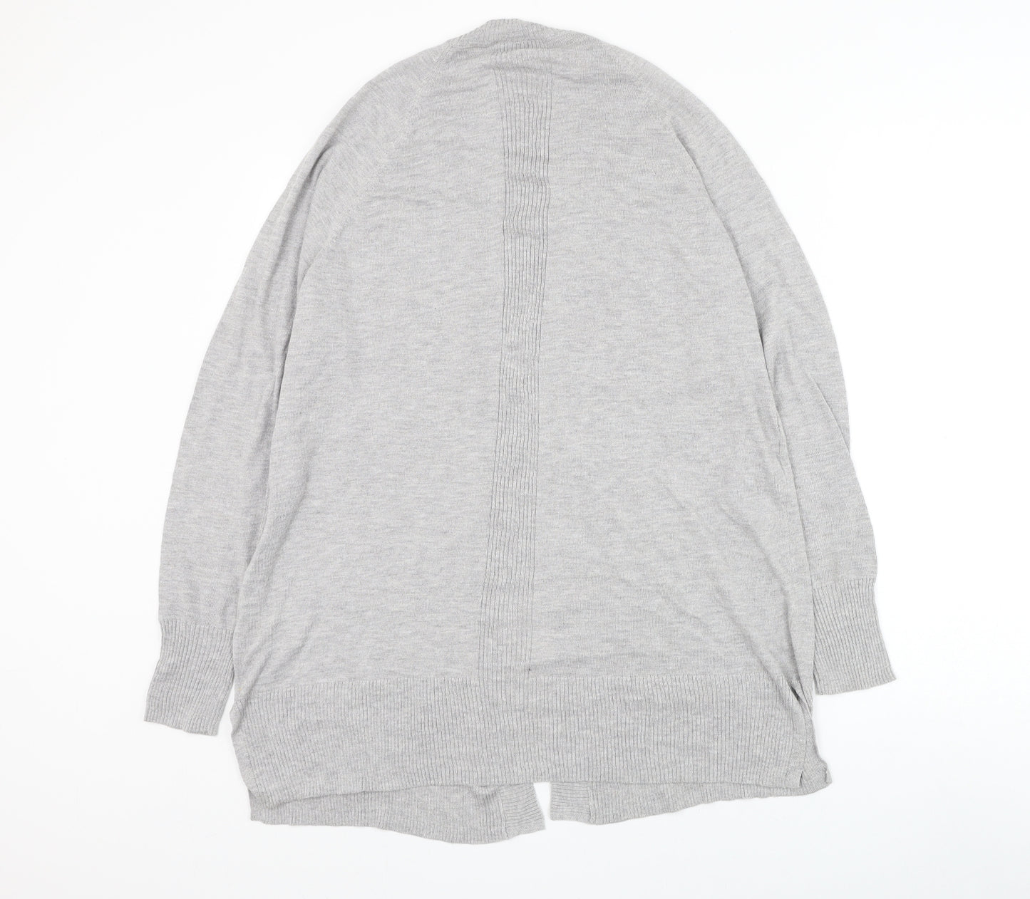 F&F Womens Grey V-Neck Nylon Cardigan Jumper Size 14