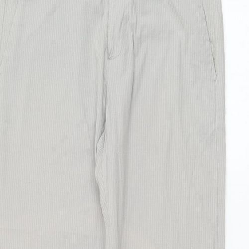 Gap Mens Grey Striped Cotton Trousers Size 32 in L32 in Regular Zip