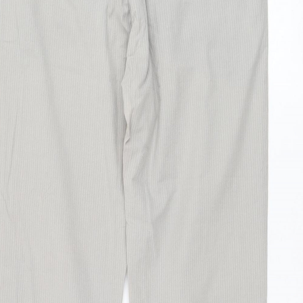 Gap Mens Grey Striped Cotton Trousers Size 32 in L32 in Regular Zip
