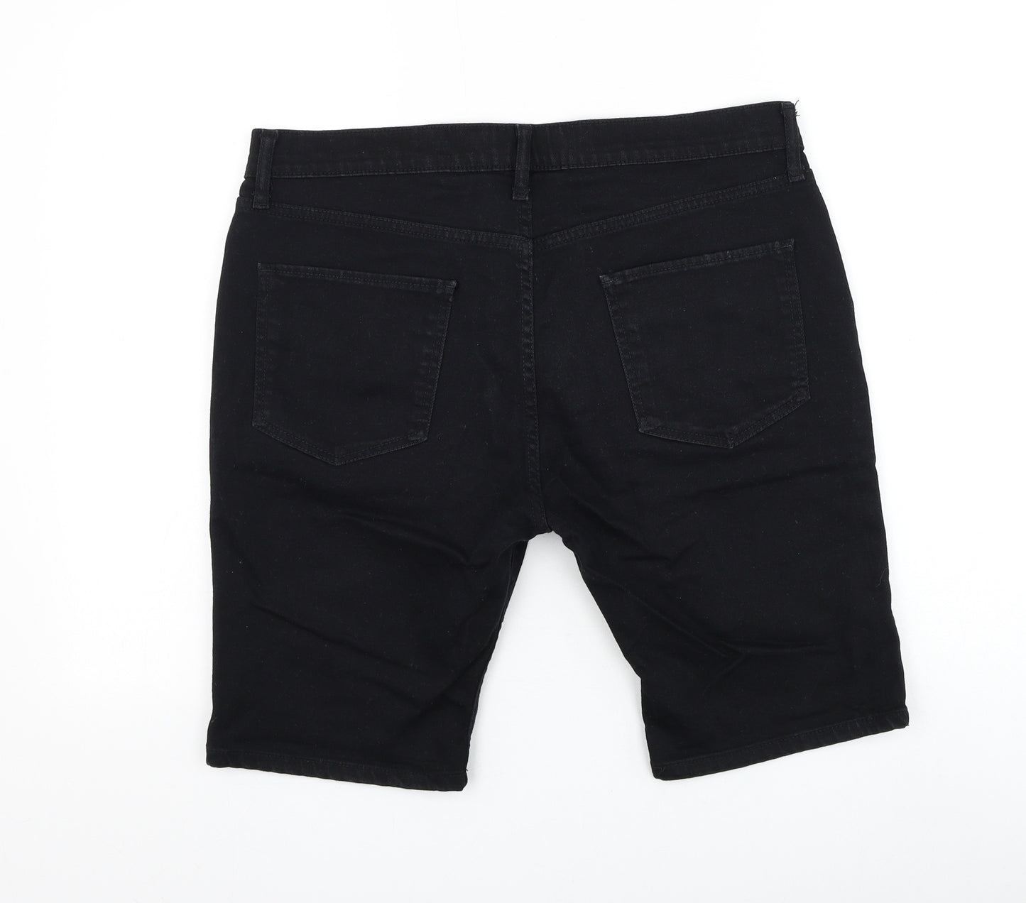 Topman Mens Black Cotton Bermuda Shorts Size 34 in L10 in Regular Zip