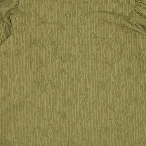 NEXT Womens Green Polyester Basic Blouse Size 14 Round Neck