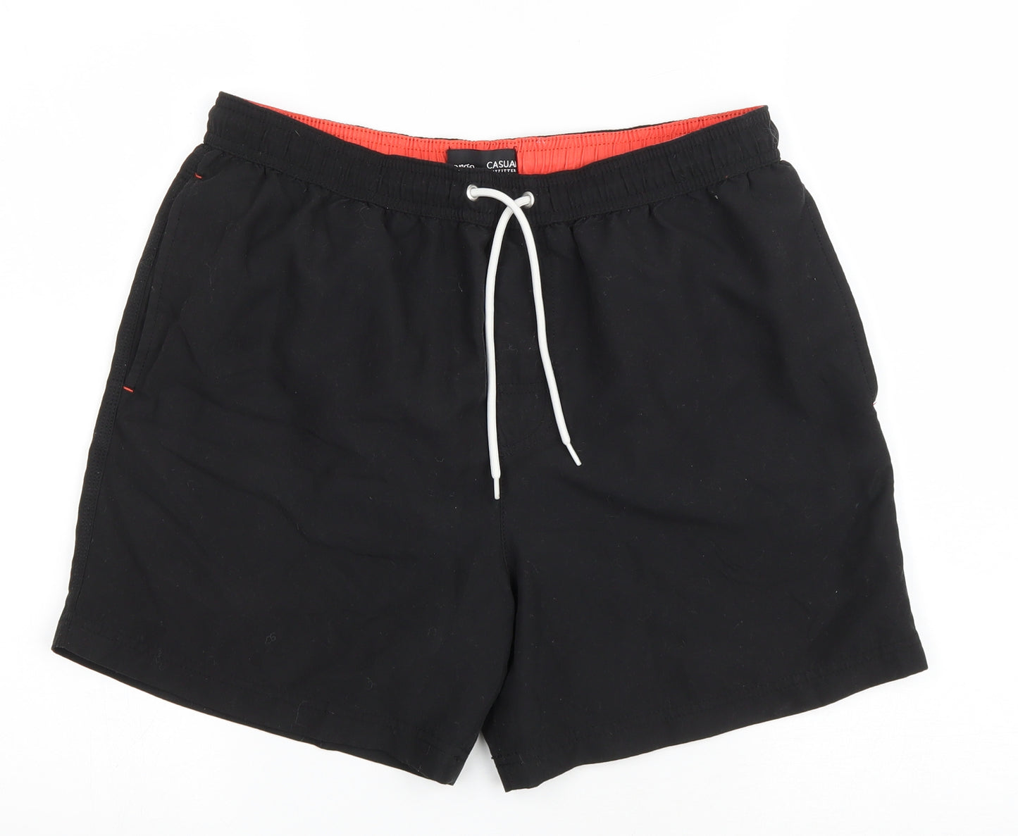 George Mens Black Polyester Sweat Shorts Size M Athletic Drawstring - Swimming Shorts