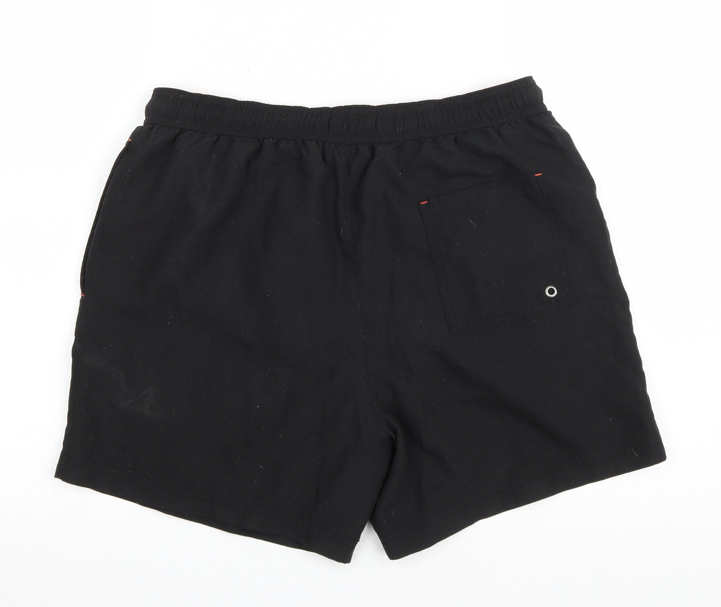 George Mens Black Polyester Sweat Shorts Size M Athletic Drawstring - Swimming Shorts