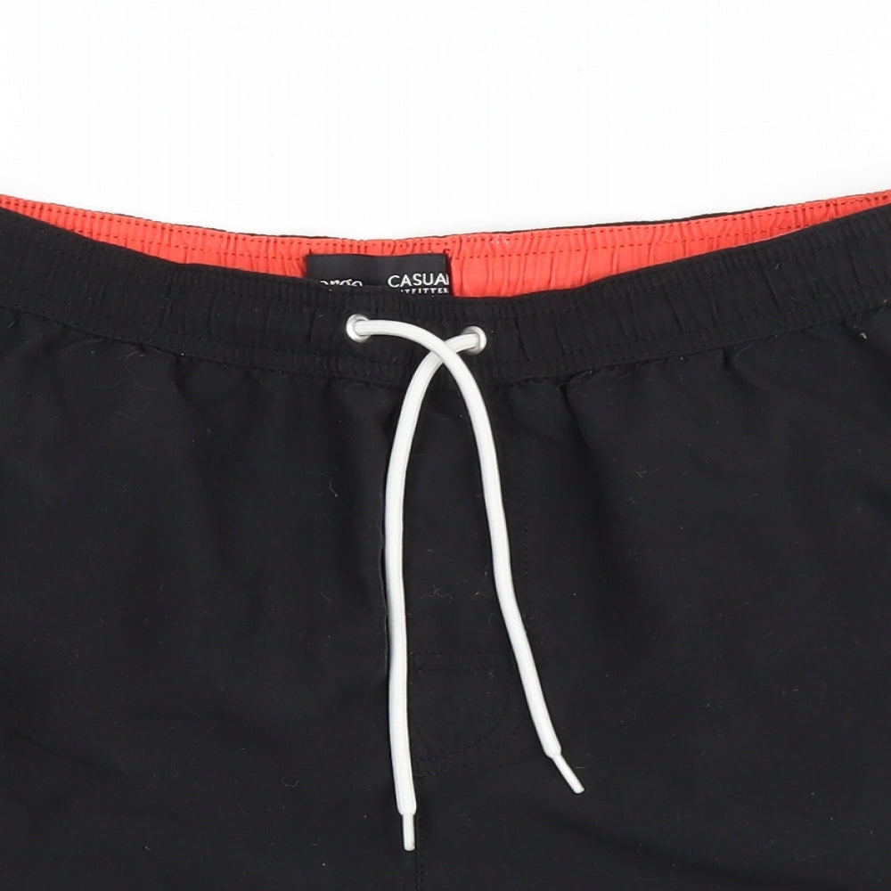 George Mens Black Polyester Sweat Shorts Size M Athletic Drawstring - Swimming Shorts
