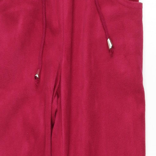 Damart Womens Pink Solid Polyester Capri Lounge Pants Size 10 Drawstring - Pockets