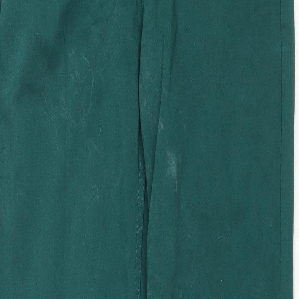 Marks and Spencer Womens Green Cotton Straight Jeans Size 8 L28.5 in Regular Zip
