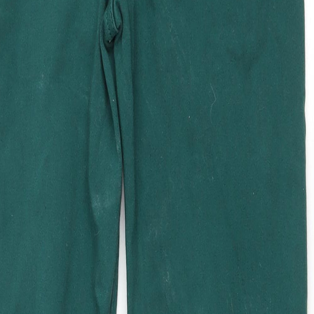 Marks and Spencer Womens Green Cotton Straight Jeans Size 8 L28.5 in Regular Zip