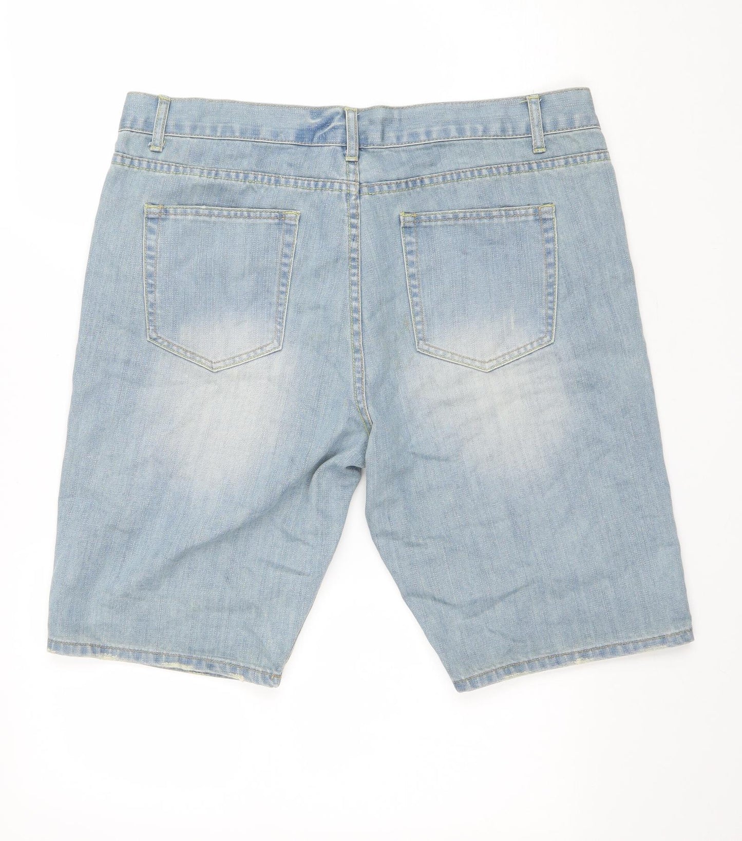 Tokyo Laundry Mens Blue Cotton Bermuda Shorts Size XL L11 in Regular Button