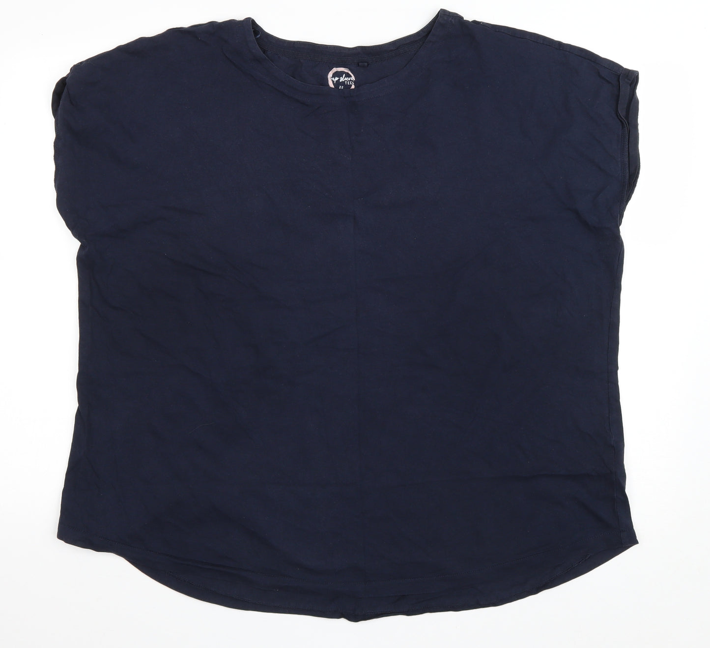 NEXT Womens Blue Cotton Basic T-Shirt Size 20 Round Neck
