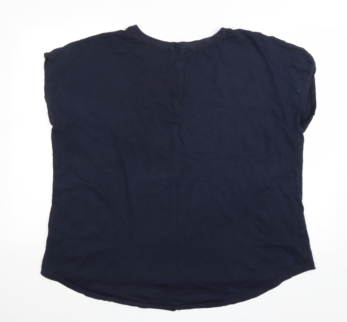 NEXT Womens Blue Cotton Basic T-Shirt Size 20 Round Neck