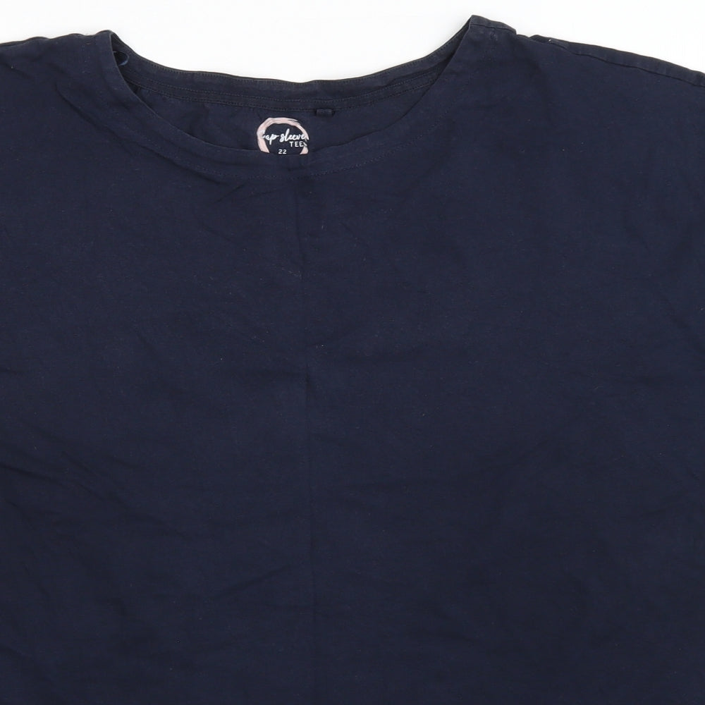 NEXT Womens Blue Cotton Basic T-Shirt Size 20 Round Neck