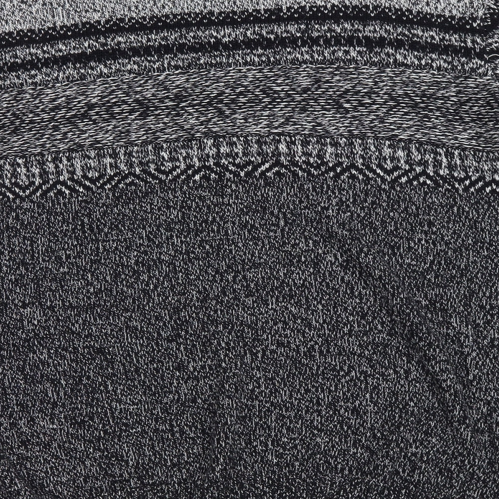 George Mens Grey Round Neck Striped Acrylic Pullover Jumper Size XL