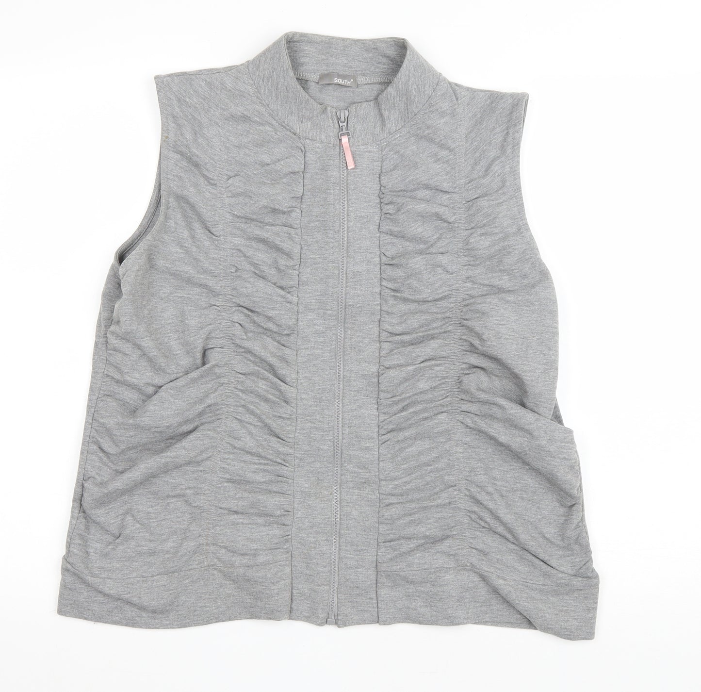 South Womens Grey Jacket Size 18 Zip - Ruched