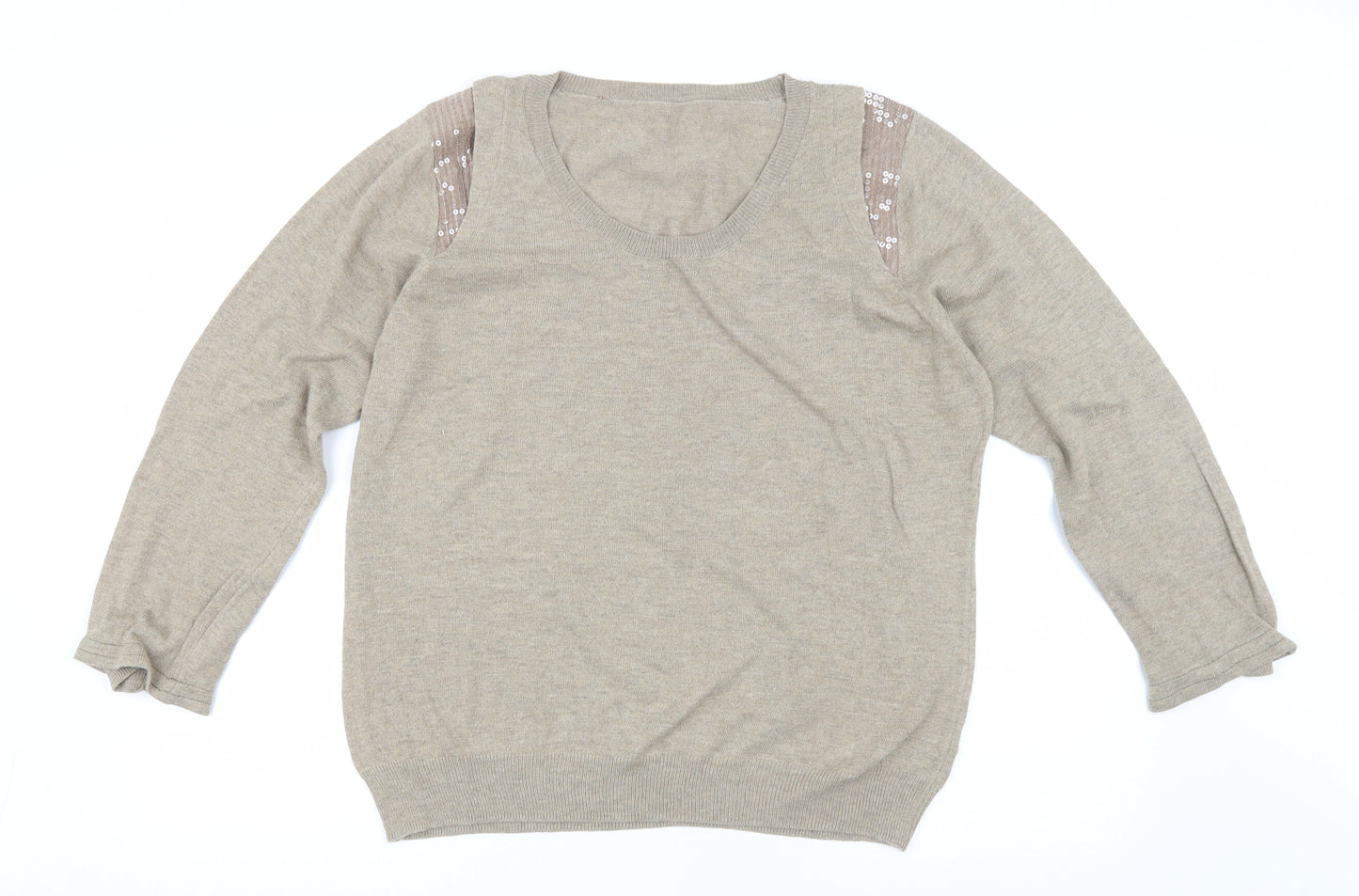 Dorothy Perkins Womens Brown Round Neck Acrylic Pullover Jumper Size 20