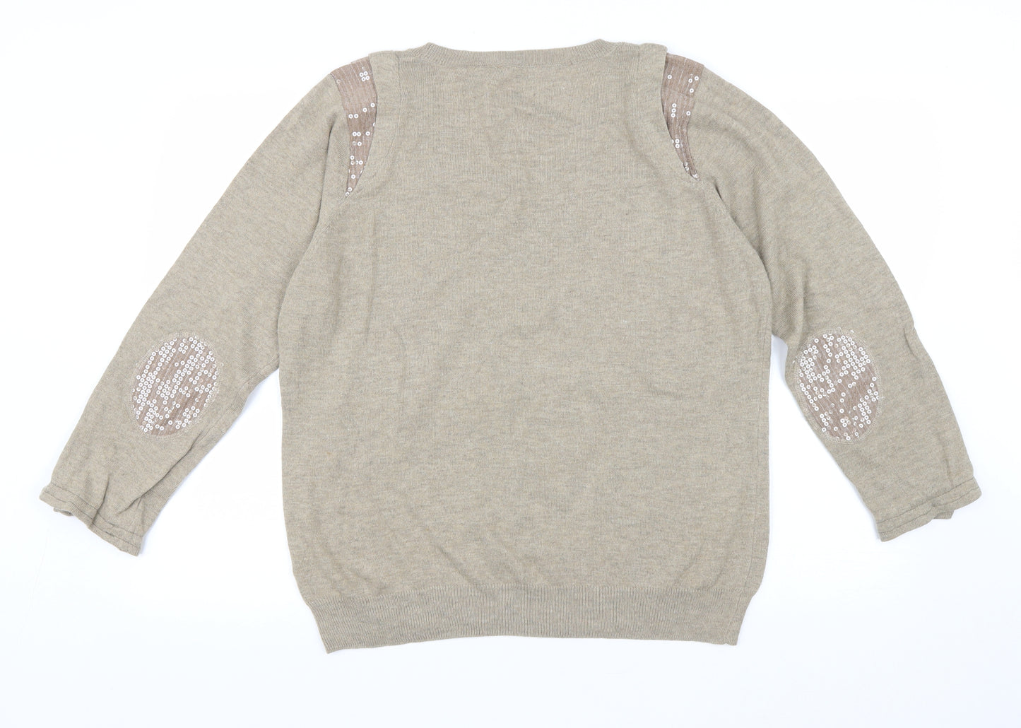 Dorothy Perkins Womens Brown Round Neck Acrylic Pullover Jumper Size 20