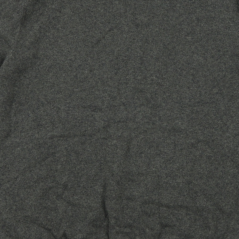 Marks and Spencer Mens Green V-Neck Cotton Pullover Jumper Size L