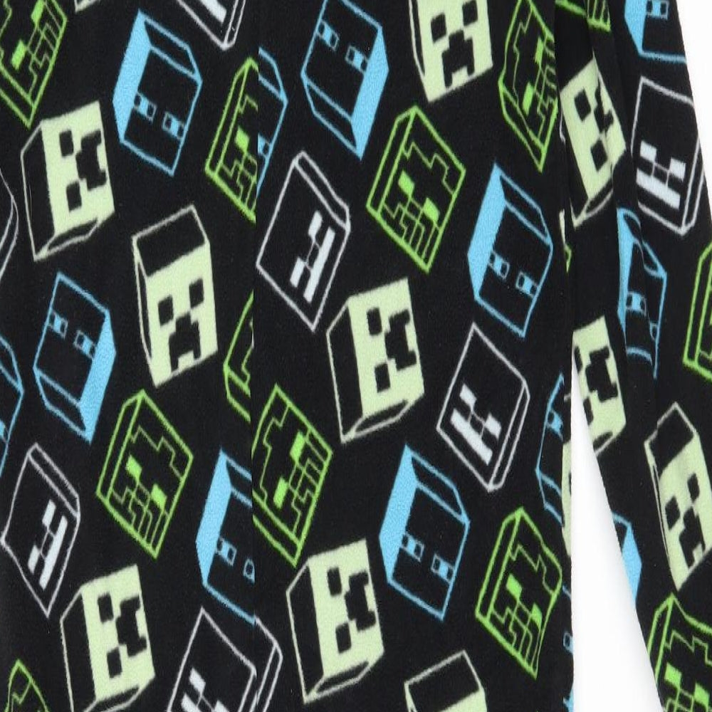George Boys Black Geometric Polyester One Piece Size 13-14 Years Zip - Minecraft