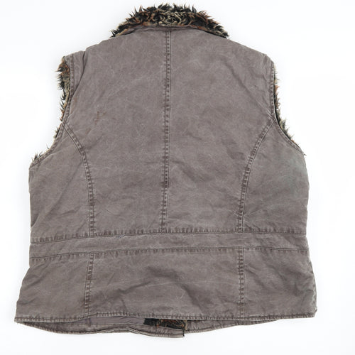 Roman Originals Womens Brown Gilet Jacket Size L Button