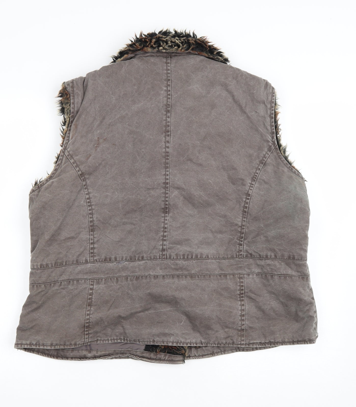 Roman Originals Womens Brown Gilet Jacket Size L Button