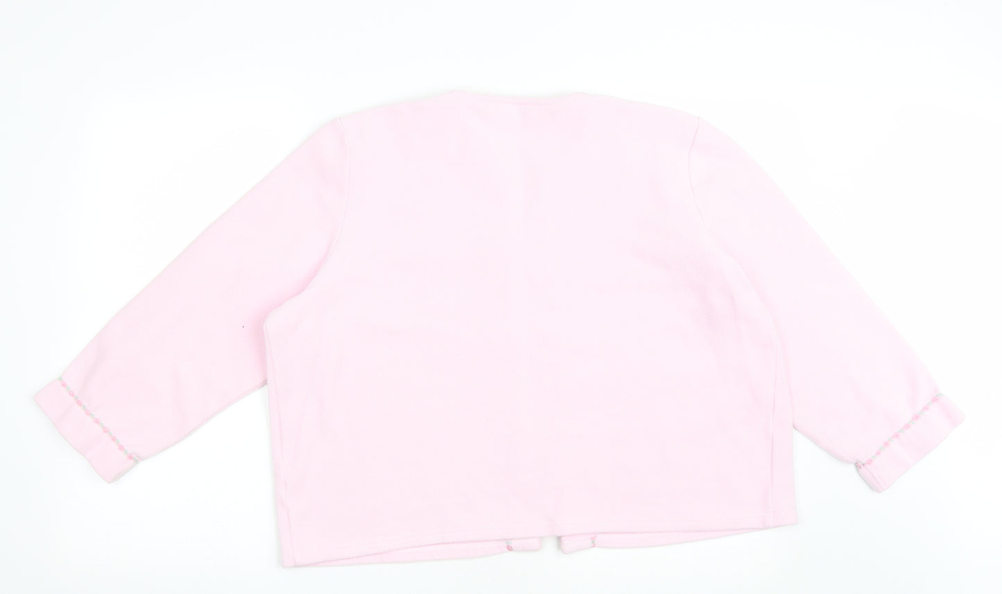 Marks and Spencer Womens Pink Solid Polyester Top Pyjama Top Size 18 Tie - Open