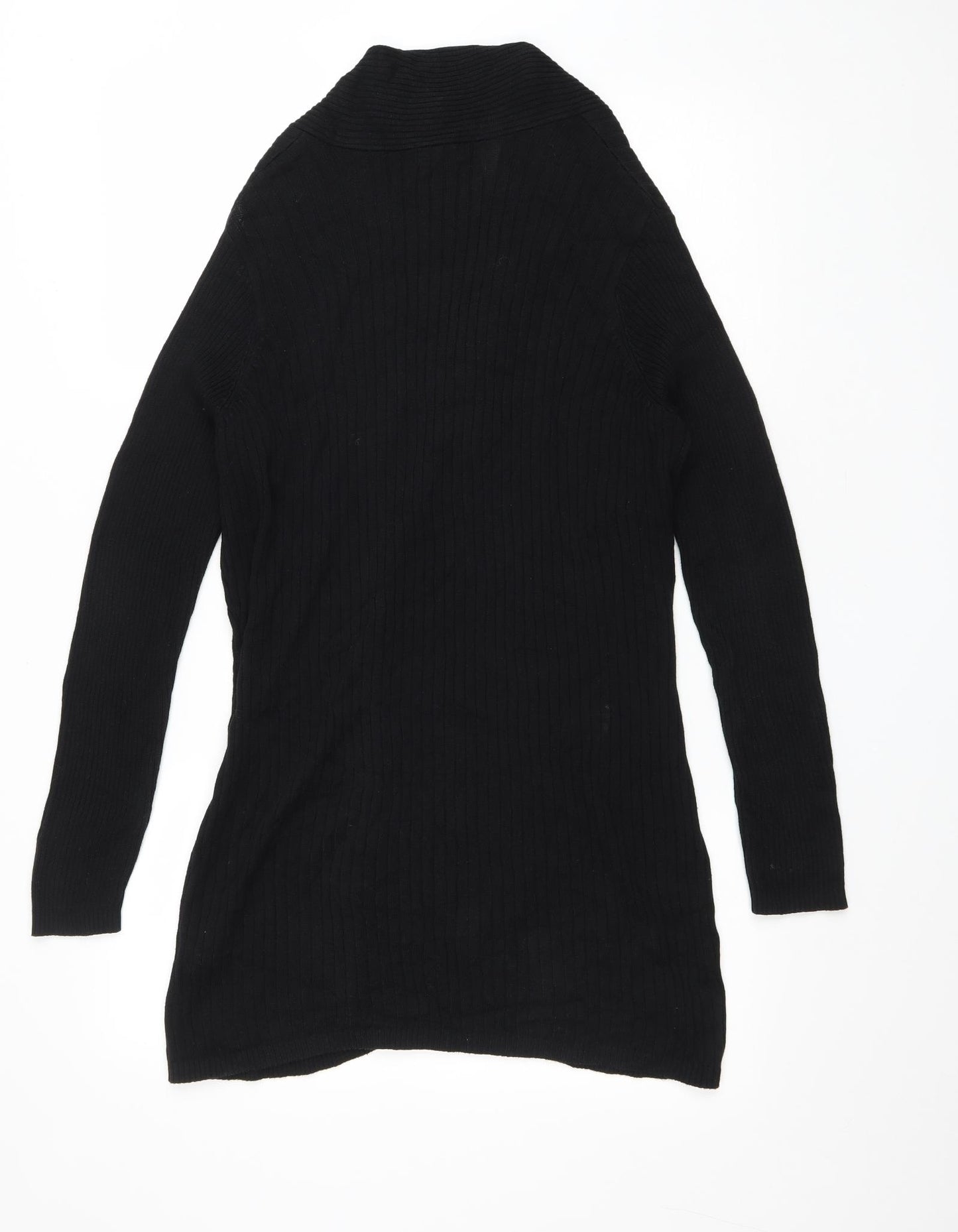 F&F Womens Black V-Neck Viscose Cardigan Jumper Size 12