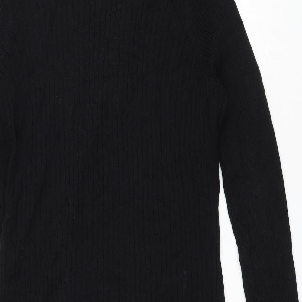 F&F Womens Black V-Neck Viscose Cardigan Jumper Size 12
