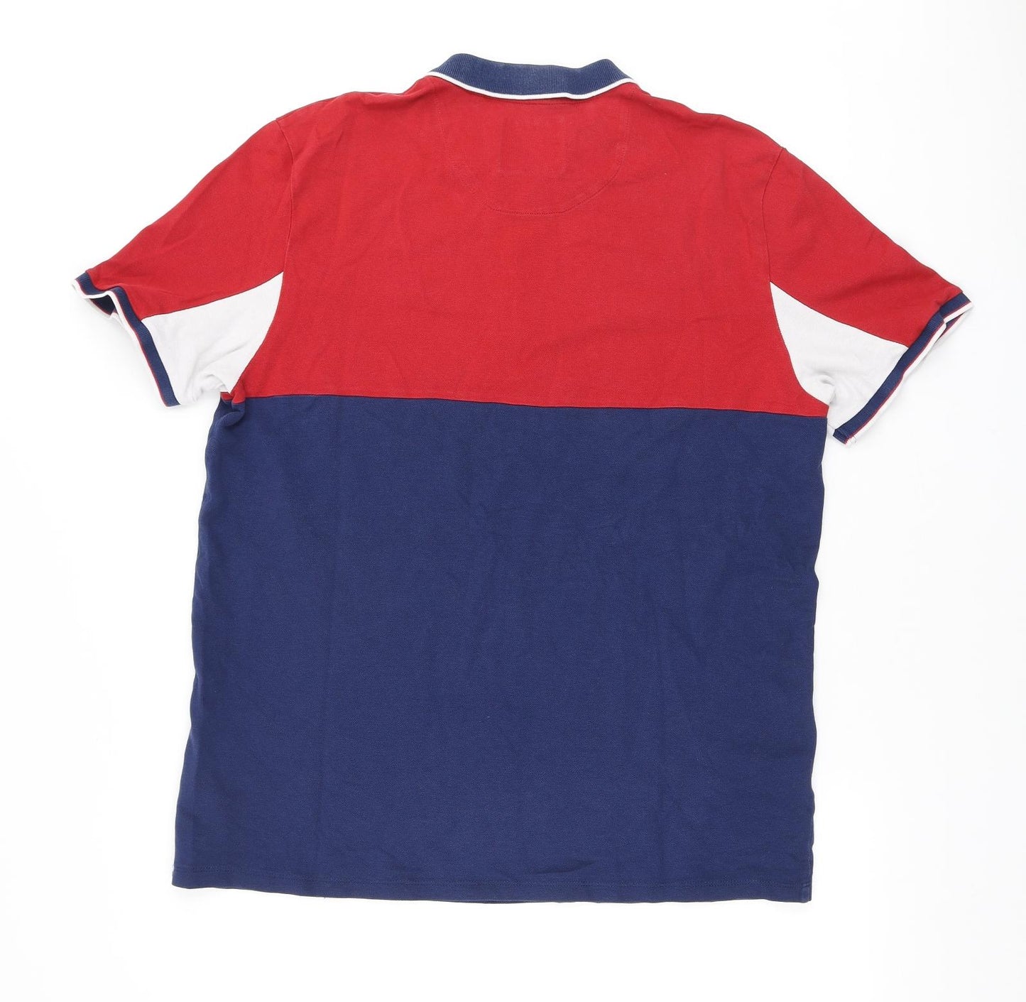 NEXT Mens Blue Cotton Polo Size XL Collared Zip