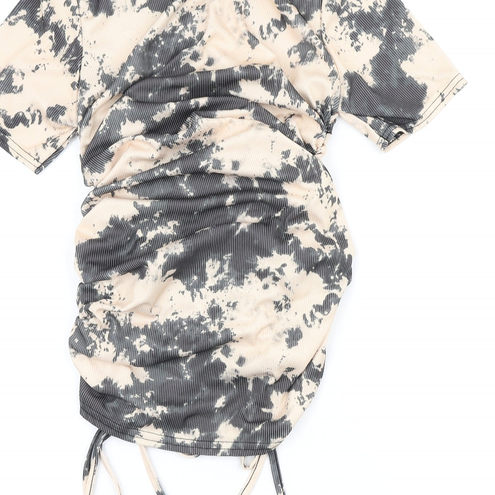 Rebellious Womens Multicoloured Animal Print Polyester Bodycon Size XS High Neck