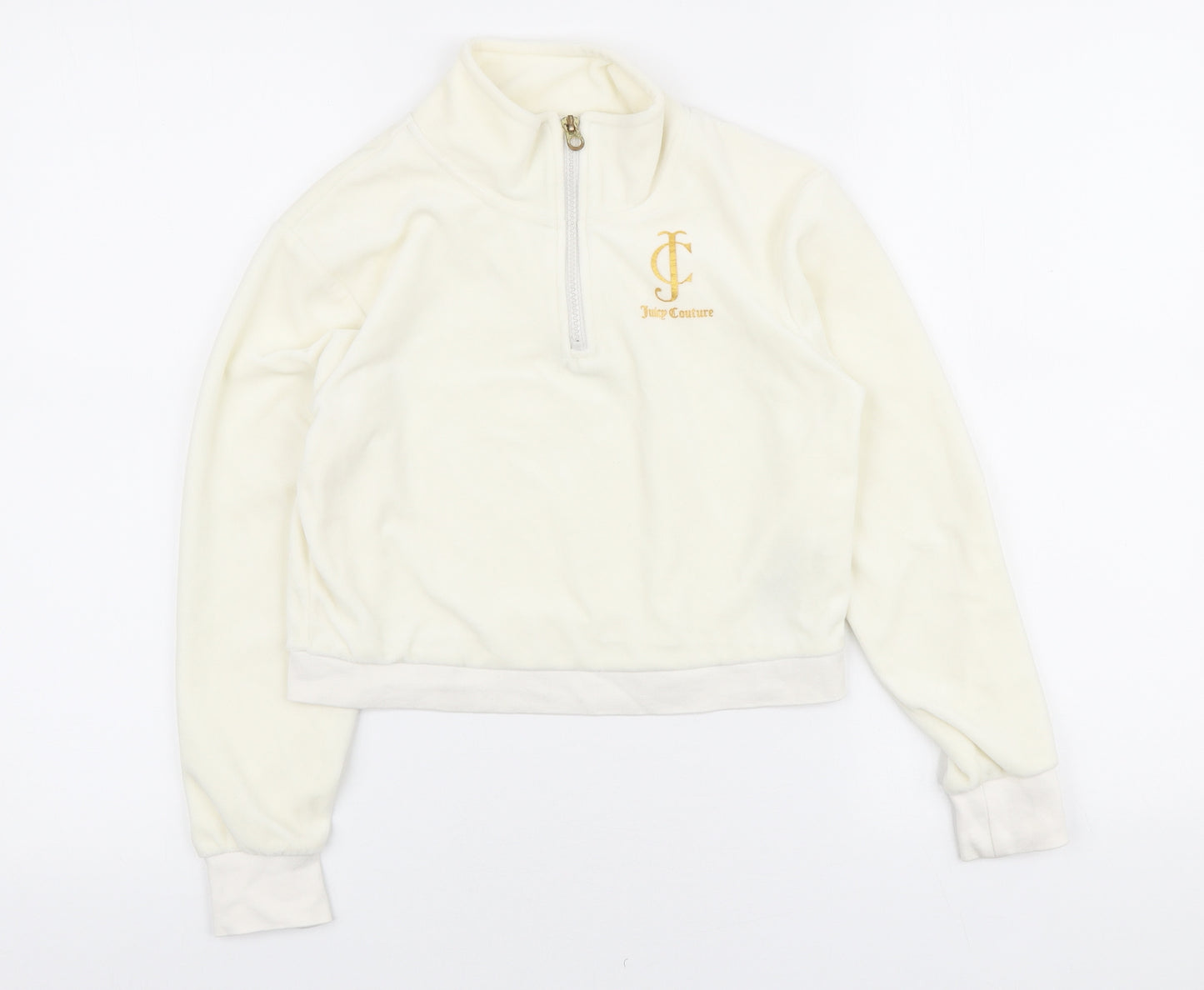 Juicy Couture Girls Ivory Polyester Pullover Sweatshirt Size 9-10 Years