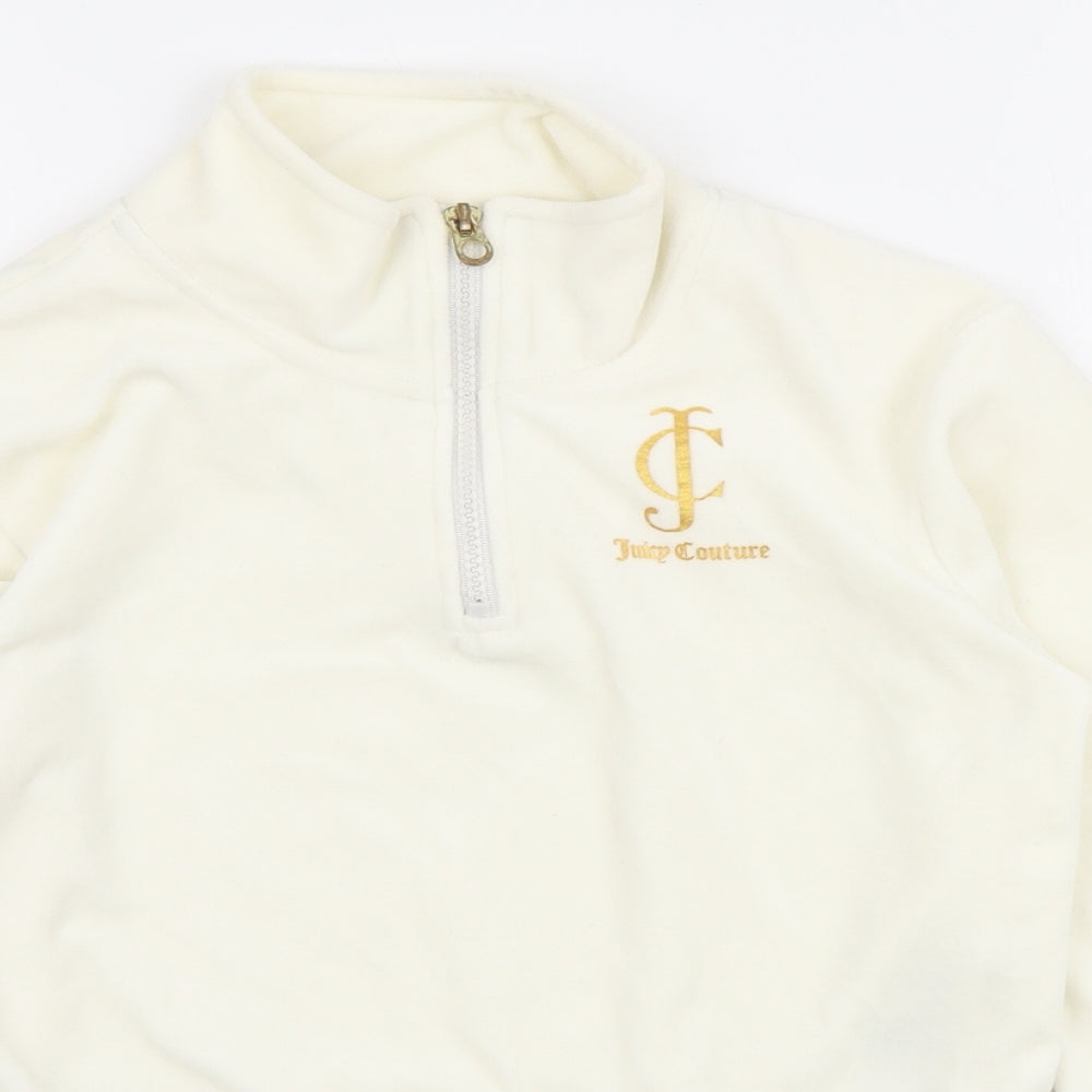 Juicy Couture Girls Ivory Polyester Pullover Sweatshirt Size 9-10 Years