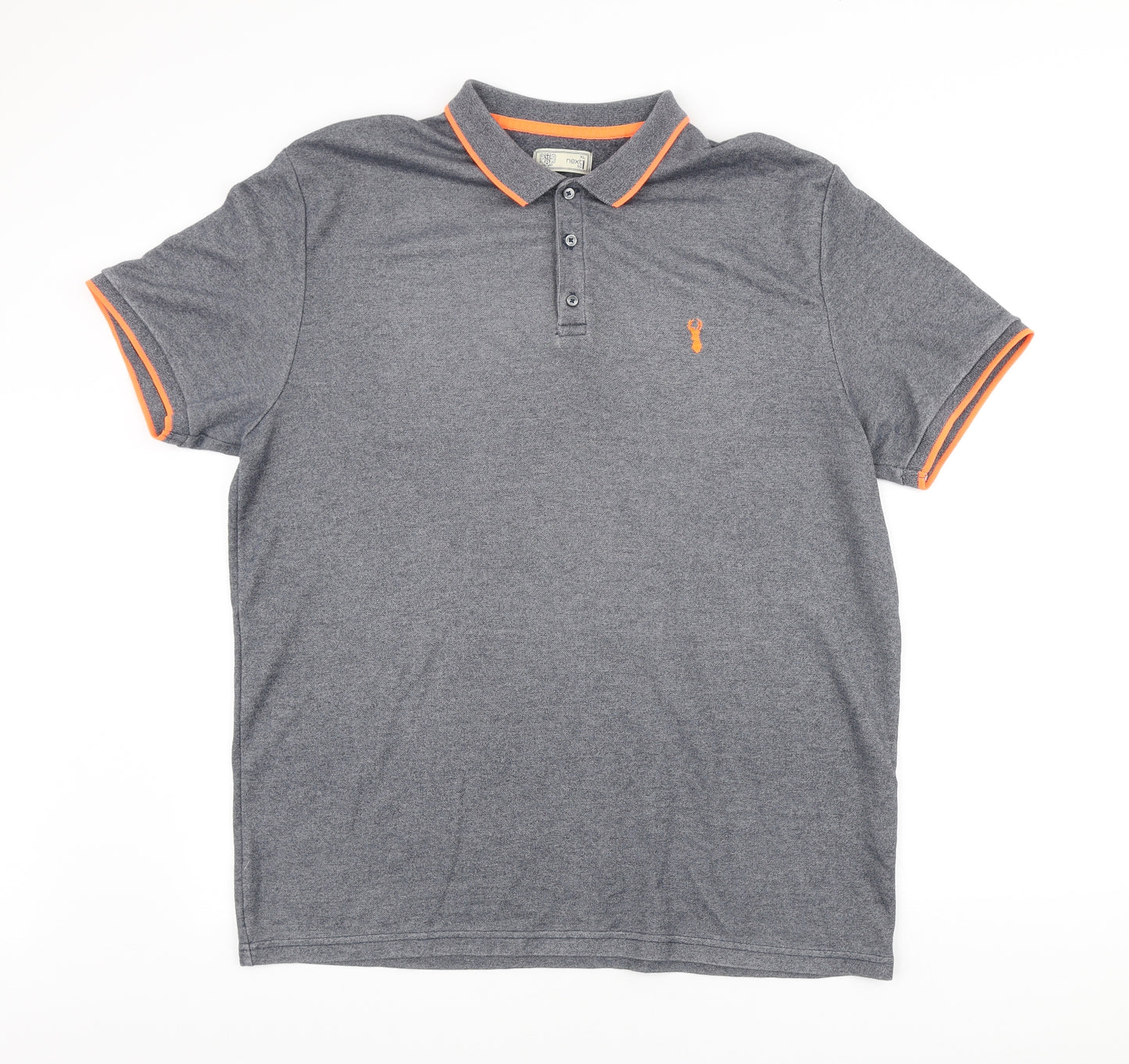 NEXT Mens Grey Polyester Polo Size XL Collared Button